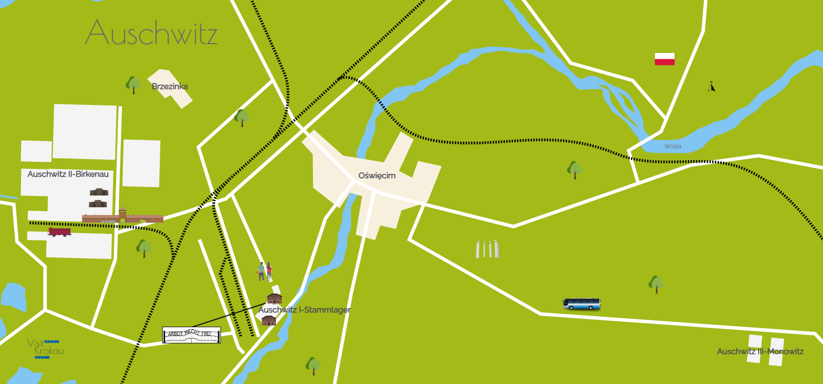 Plattegrond van Auschwitz